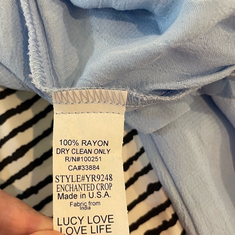 Lucy Love Enchanted Ice Blue Bell Sleeve Crop Top - Picture 6 of 7